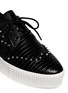 Detail View - Click To Enlarge - ASH - 'Krush' lizard effect stud leather flatform lace-ups