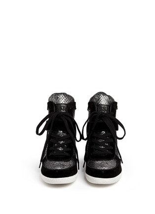 Figure View - Click To Enlarge - ASH - 'Brendy' python embossed leather wedge sneakers