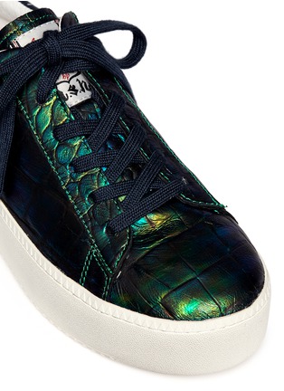 Detail View - Click To Enlarge - ASH - 'Cult' holographic croc effect leather platform sneakers