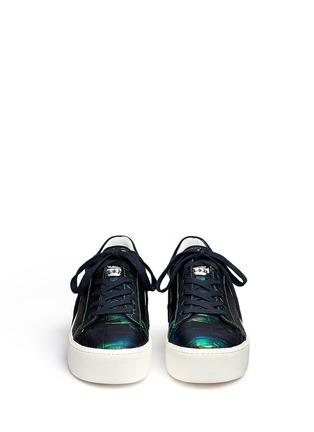 Figure View - Click To Enlarge - ASH - 'Cult' holographic croc effect leather platform sneakers
