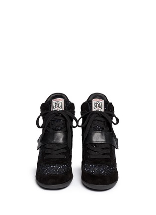 Figure View - Click To Enlarge - ASH - 'Bowie' sequin crochet high top wedge sneaker