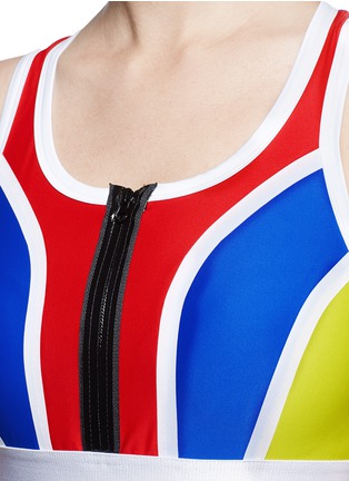 Detail View - Click To Enlarge - MONREAL - Colourblock padded racerback sports bra
