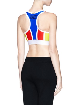 Back View - Click To Enlarge - MONREAL - Colourblock padded racerback sports bra