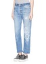 Front View - Click To Enlarge - RE/DONE - 'RE/PAIR RE/DONE' hand distressed relaxed straight jeans