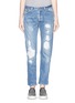 Main View - Click To Enlarge - RE/DONE - 'RE/PAIR RE/DONE' hand distressed relaxed straight jeans
