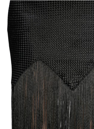 Detail View - Click To Enlarge - PROENZA SCHOULER - Linen-hemp basketweave fringe maxi skirt