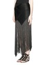 Front View - Click To Enlarge - PROENZA SCHOULER - Linen-hemp basketweave fringe maxi skirt