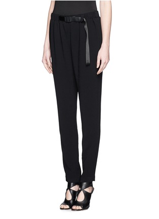 Front View - Click To Enlarge - PROENZA SCHOULER - Belted crepe track pants