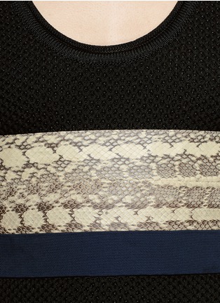 Detail View - Click To Enlarge - PROENZA SCHOULER - Snakeskin band honeycomb knit tank top