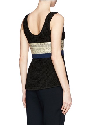 Back View - Click To Enlarge - PROENZA SCHOULER - Snakeskin band honeycomb knit tank top