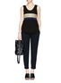 Figure View - Click To Enlarge - PROENZA SCHOULER - Snakeskin band honeycomb knit tank top