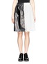 Main View - Click To Enlarge - PROENZA SCHOULER - Contrast perforated leather panel skirt