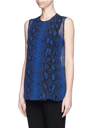 Front View - Click To Enlarge - PROENZA SCHOULER - Python print silk crepe chiffon top