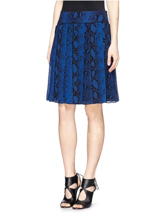 Front View - Click To Enlarge - PROENZA SCHOULER - Python print pleat chiffon skirt
