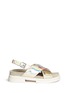 Main View - Click To Enlarge - ASH - 'Sue' holographic leather cross strap sandals