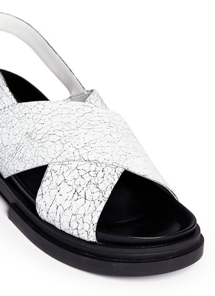 Detail View - Click To Enlarge - ASH - 'Sue' cracked leather cross strap sandals