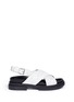 Main View - Click To Enlarge - ASH - 'Sue' cracked leather cross strap sandals