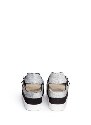Back View - Click To Enlarge - ASH - 'Vera' cracked paint suede flatform sandals