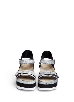Figure View - Click To Enlarge - ASH - 'Vera' cracked paint suede flatform sandals