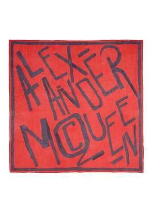 Main View - Click To Enlarge - ALEXANDER MCQUEEN - Logo print silk chiffon scarf