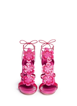 Figure View - Click To Enlarge - ALEXANDER MCQUEEN - Blossom appliqué leather sandals