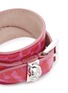 Detail View - Click To Enlarge - ALEXANDER MCQUEEN - Skull loop double wrap leopard print leather bracelet
