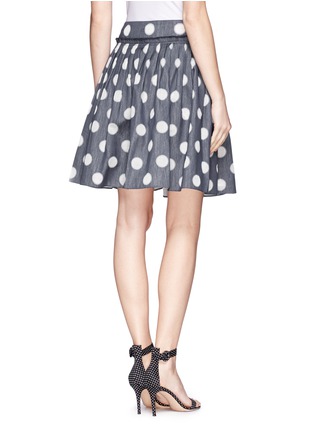 Back View - Click To Enlarge - ARMANI COLLEZIONI - Polka dot insert flare skirt