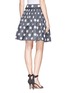 Back View - Click To Enlarge - ARMANI COLLEZIONI - Polka dot insert flare skirt