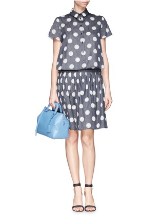 Figure View - Click To Enlarge - ARMANI COLLEZIONI - Polka dot insert flare skirt