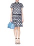 Figure View - Click To Enlarge - ARMANI COLLEZIONI - Polka dot insert flare skirt