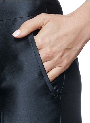 Detail View - Click To Enlarge - ARMANI COLLEZIONI - Silk blend cady pants