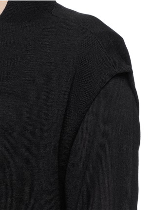 Detail View - Click To Enlarge - ARMANI COLLEZIONI - Silk blend cardigan T-shirt combo
