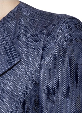 Detail View - Click To Enlarge - ARMANI COLLEZIONI - Raffia jacquard blazer