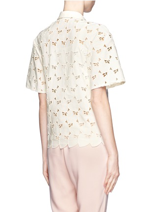 Back View - Click To Enlarge - STELLA MCCARTNEY - Heart patterned short sleeve cotton shirt