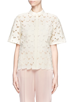 Main View - Click To Enlarge - STELLA MCCARTNEY - Heart patterned short sleeve cotton shirt