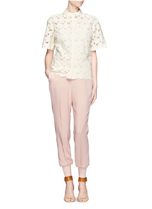 Figure View - Click To Enlarge - STELLA MCCARTNEY - Heart patterned short sleeve cotton shirt