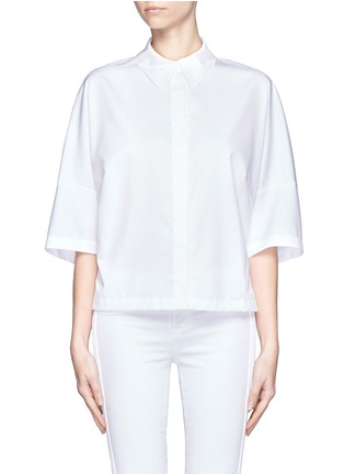 Main View - Click To Enlarge - STELLA MCCARTNEY - Heart-shaped embroidered collar cotton shirt