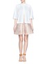 Figure View - Click To Enlarge - STELLA MCCARTNEY - Heart-shaped embroidered collar cotton shirt