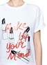 Detail View - Click To Enlarge - STELLA MCCARTNEY - Lipstick and text print cotton short sleeve sweatshirt