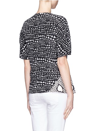 Back View - Click To Enlarge - STELLA MCCARTNEY - Heart print flounce silk top