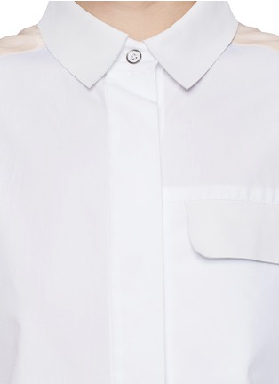 Detail View - Click To Enlarge - RAG & BONE - Woodward leather collar sleeveless shirt