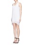 Figure View - Click To Enlarge - HELMUT LANG - Organza overlay sleevess dress
