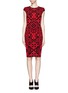 Main View - Click To Enlarge - ALEXANDER MCQUEEN - Patchwork jacquard body-con knit dress