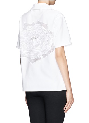 Back View - Click To Enlarge - STELLA MCCARTNEY - Piqué rose embroidery shirt