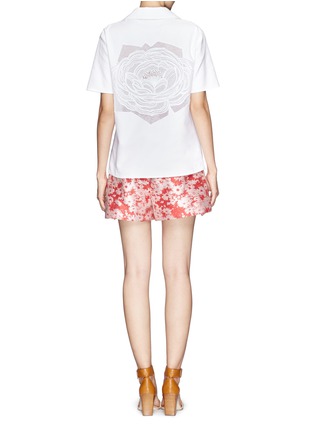 Figure View - Click To Enlarge - STELLA MCCARTNEY - Piqué rose embroidery shirt
