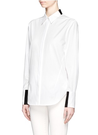 Front View - Click To Enlarge - 3.1 PHILLIP LIM - Contrast grosgrain collar poplin shirt