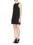 Front View - Click To Enlarge - RAG & BONE - Nora lacquer stripe and pleat back shift dress