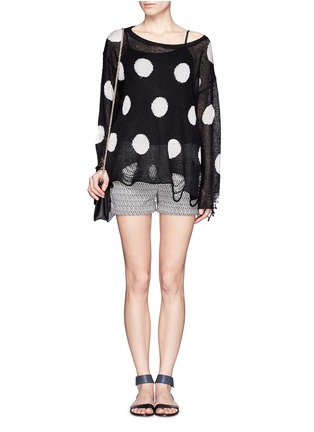 Figure View - Click To Enlarge - WILDFOX COUTURE - Metallic polka dot distressed sweater