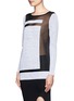 Front View - Click To Enlarge - HELMUT LANG - Plov sheer blocking knit top