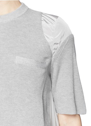 Detail View - Click To Enlarge - SACAI - Sheer flare back knit top